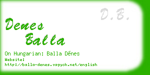 denes balla business card